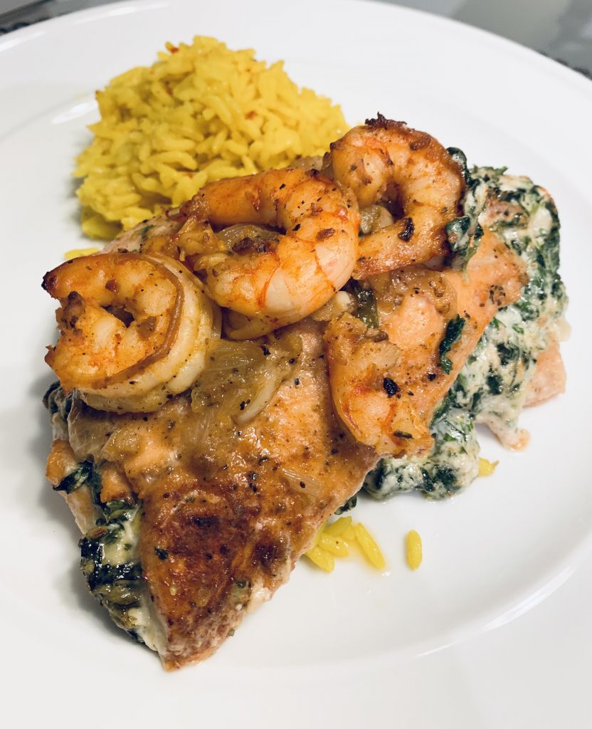 DINNER Stuffed Salmon w/Shrimp & Rice SeeDeenaDaily